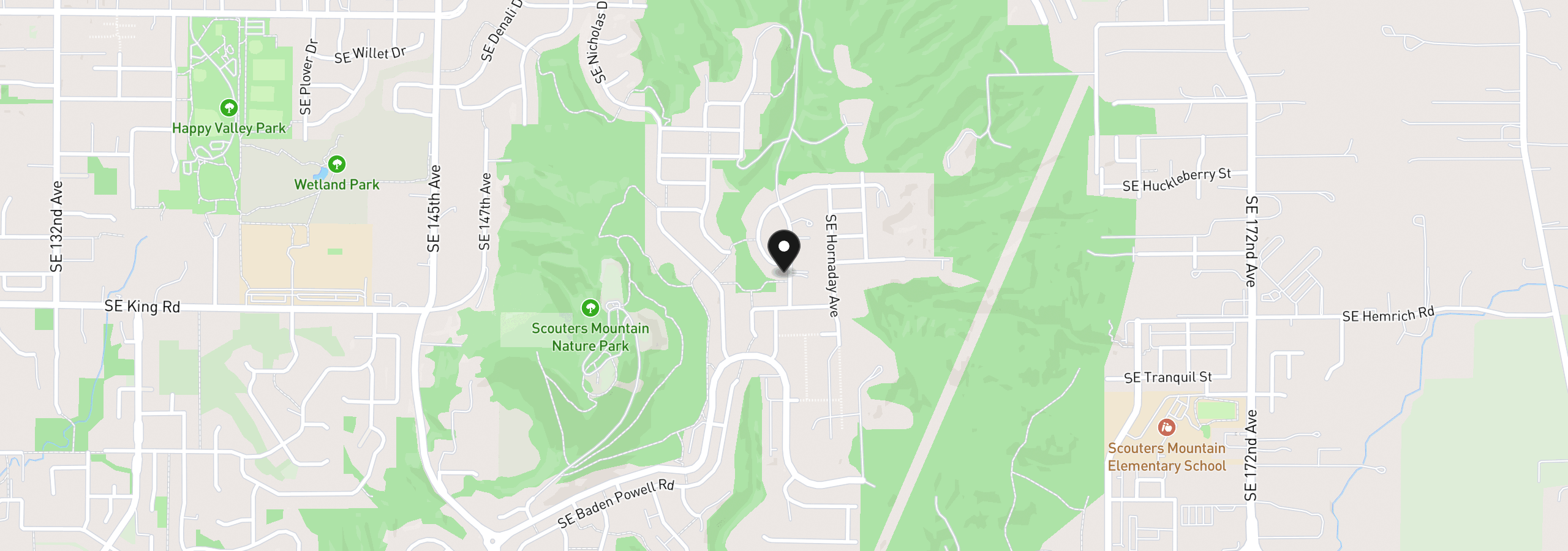 Map showing the location of 10300 SE Compass Course St 354, Happy Valley, OR 97086