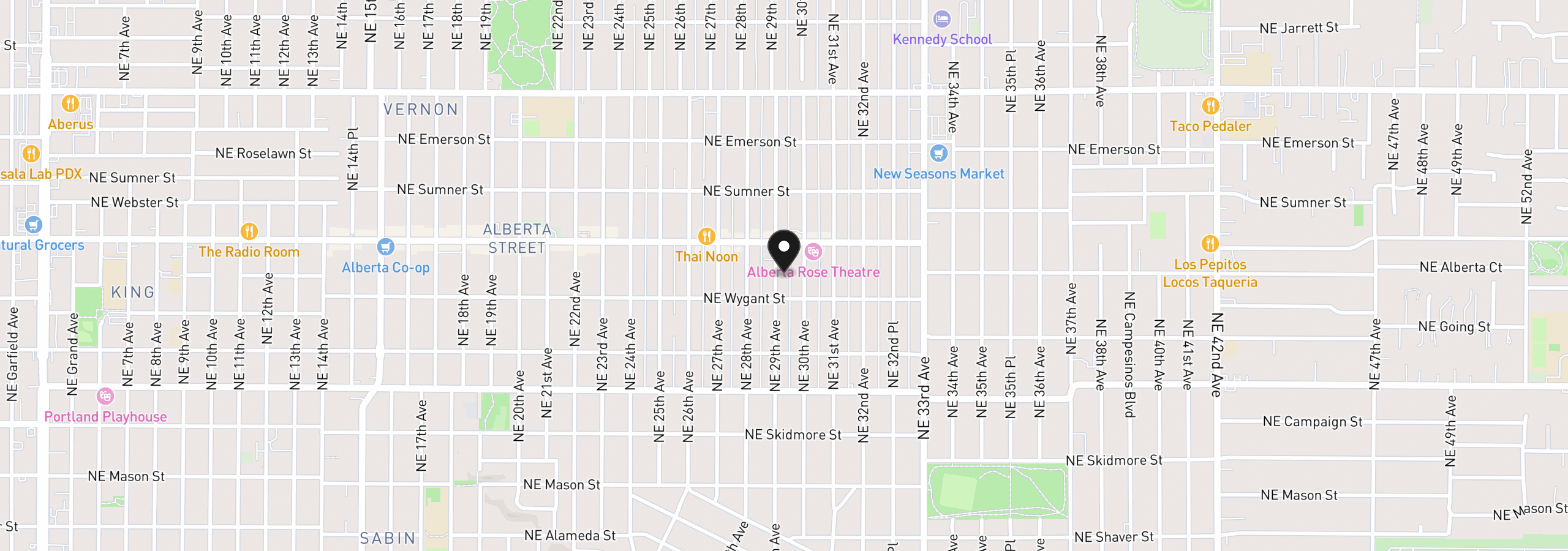 Map showing the location of 4838 NE 29th Ave, Portland, OR 97211