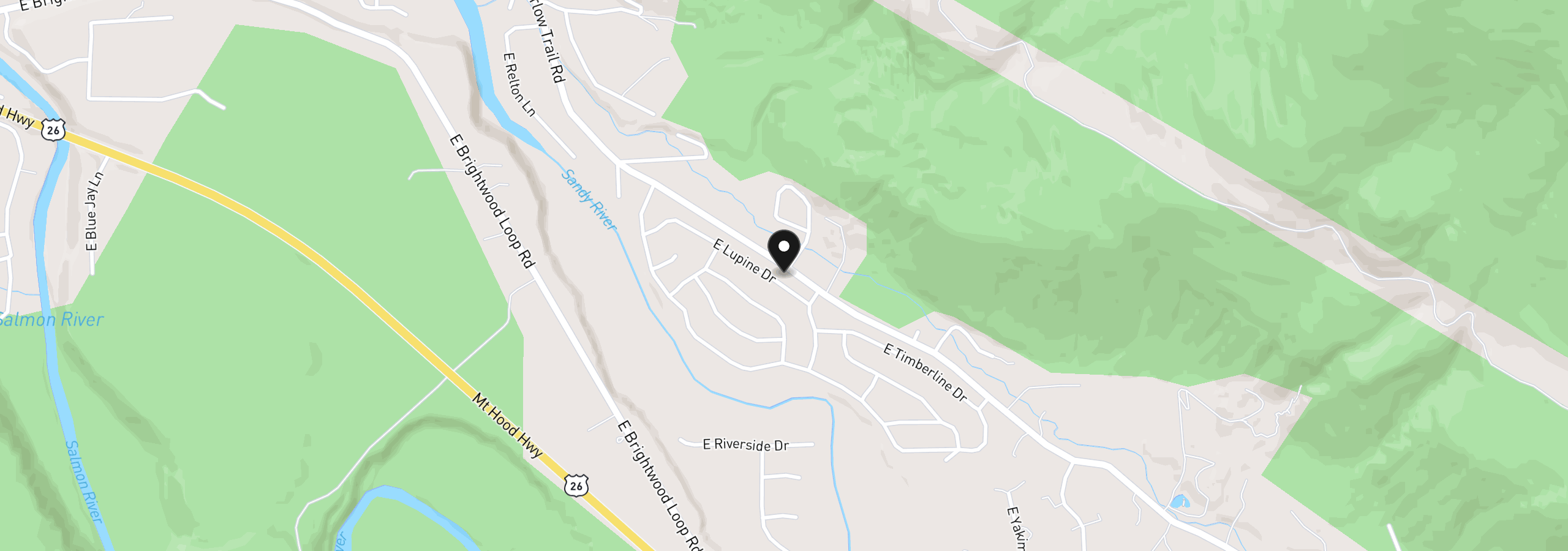 Map showing the location of 65065 E Lupine Dr, Rhododendron, OR 97049