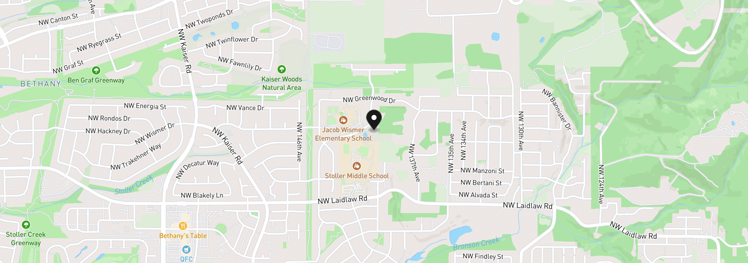 Map showing the location of 5506 NW Skycrest Pkwy, Portland, OR 97229