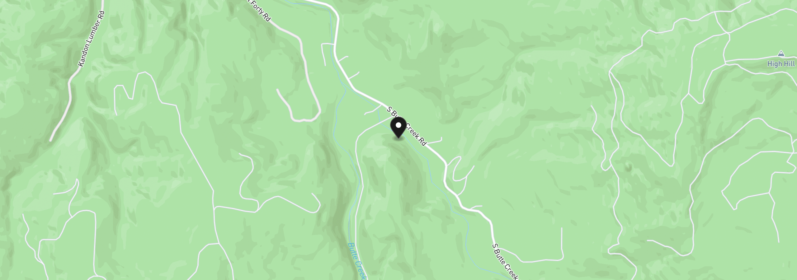 Map showing the location of Butte Creek Crossing, Scotts Mills, OR 97375