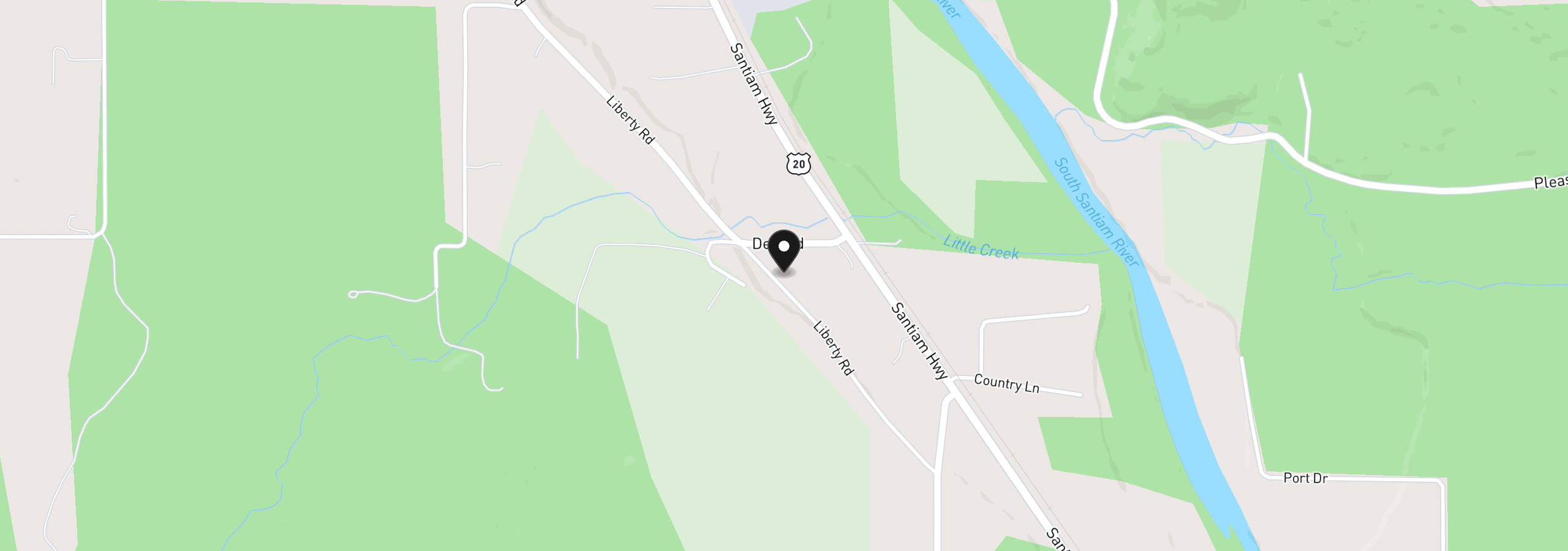 Map showing the location of 28411 Liberty Rd, Sweet Home, OR 97386