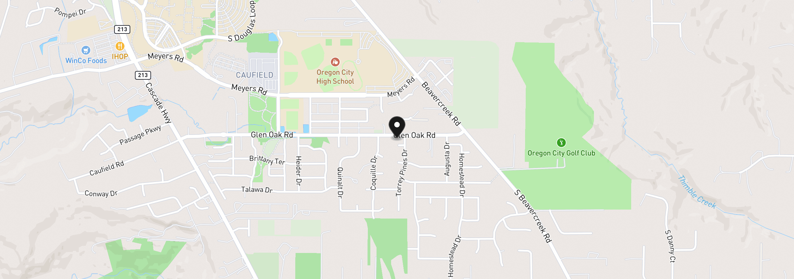 Map showing the location of 20003 Torrey Pines Ct, Oregon City, OR 97045