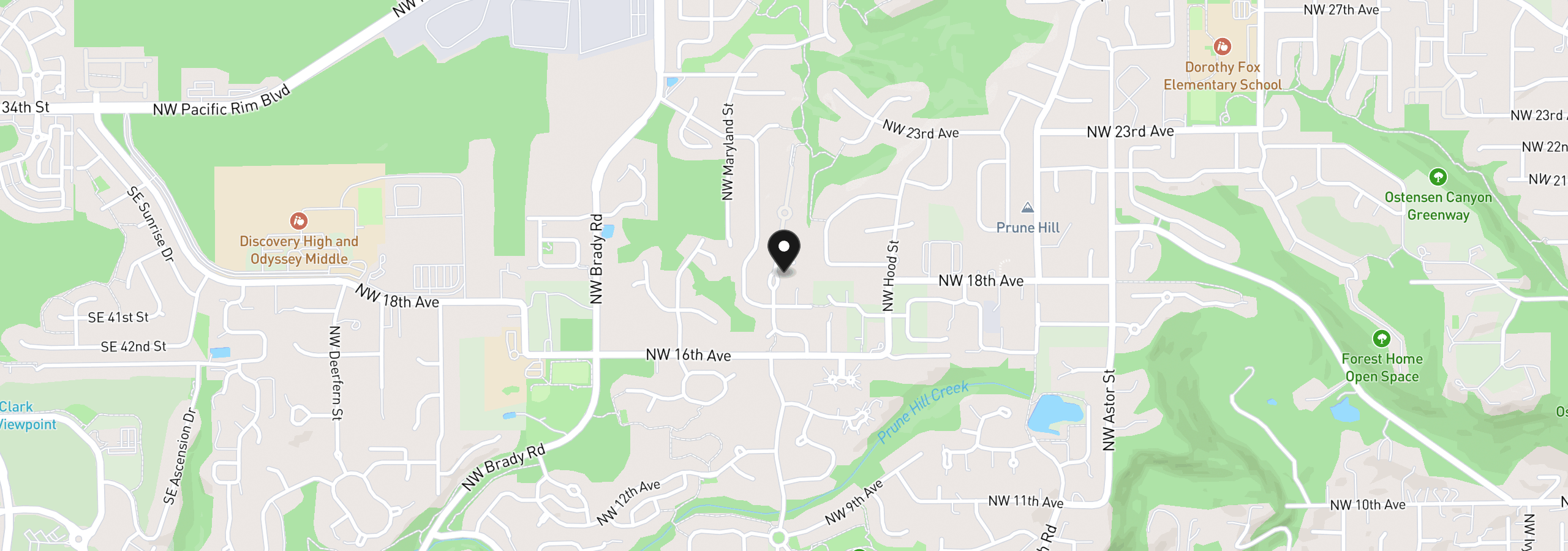 Map showing the location of 1740 NW Klickitat St, Camas, Wa 98607