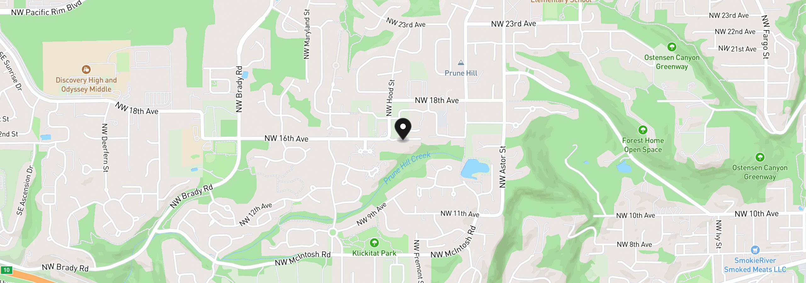 Map showing the location of 3102 NW 16th Ave, Camas, Wa 98607