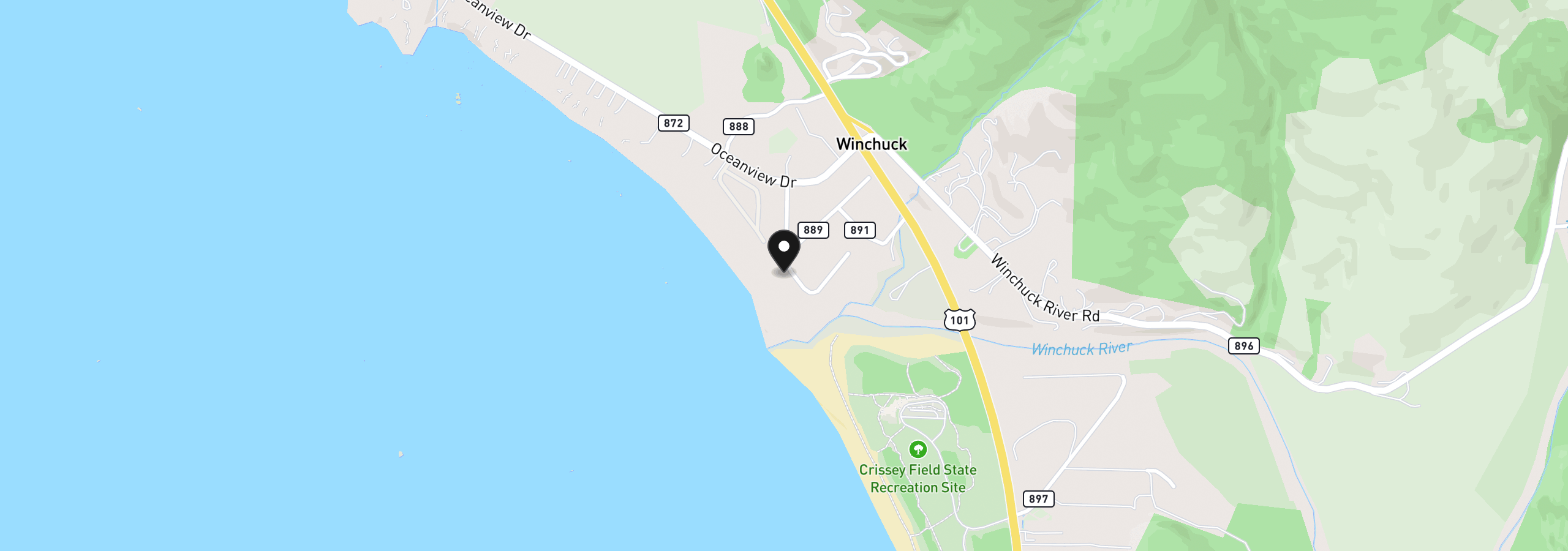Map showing the location of 14646 Wollam Rd, Brookings, OR 97415