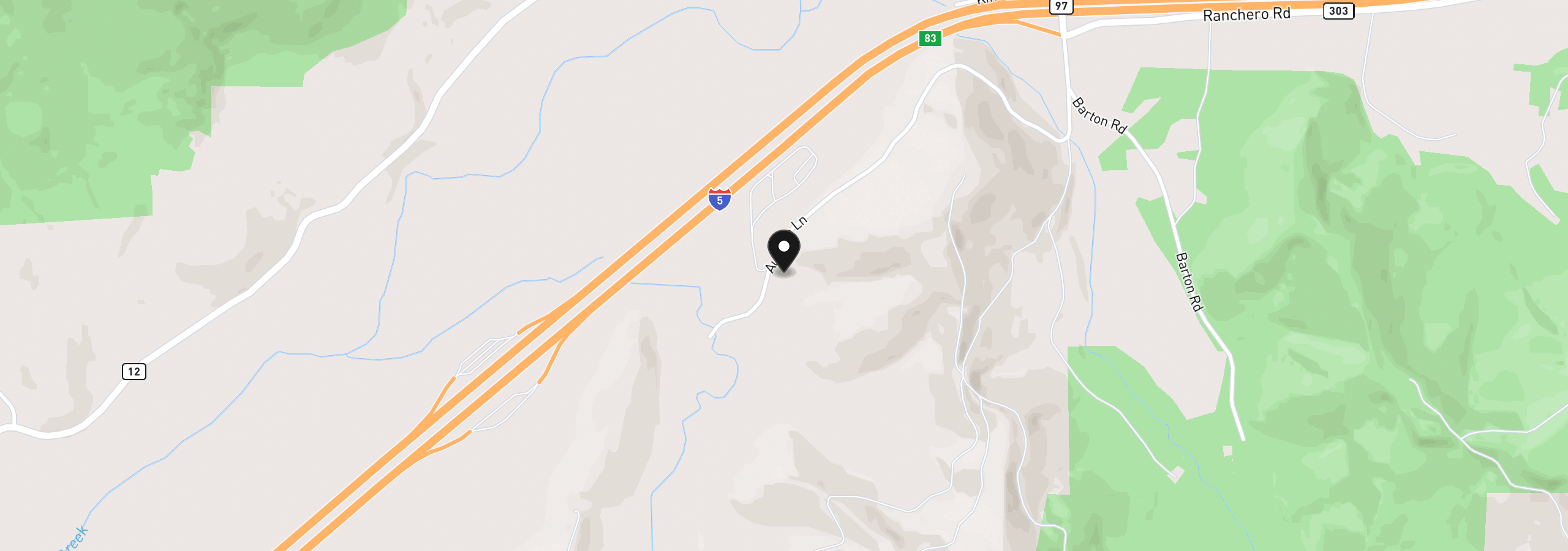 Map showing the location of 862 Autumn Ln, Glendale, OR 97442