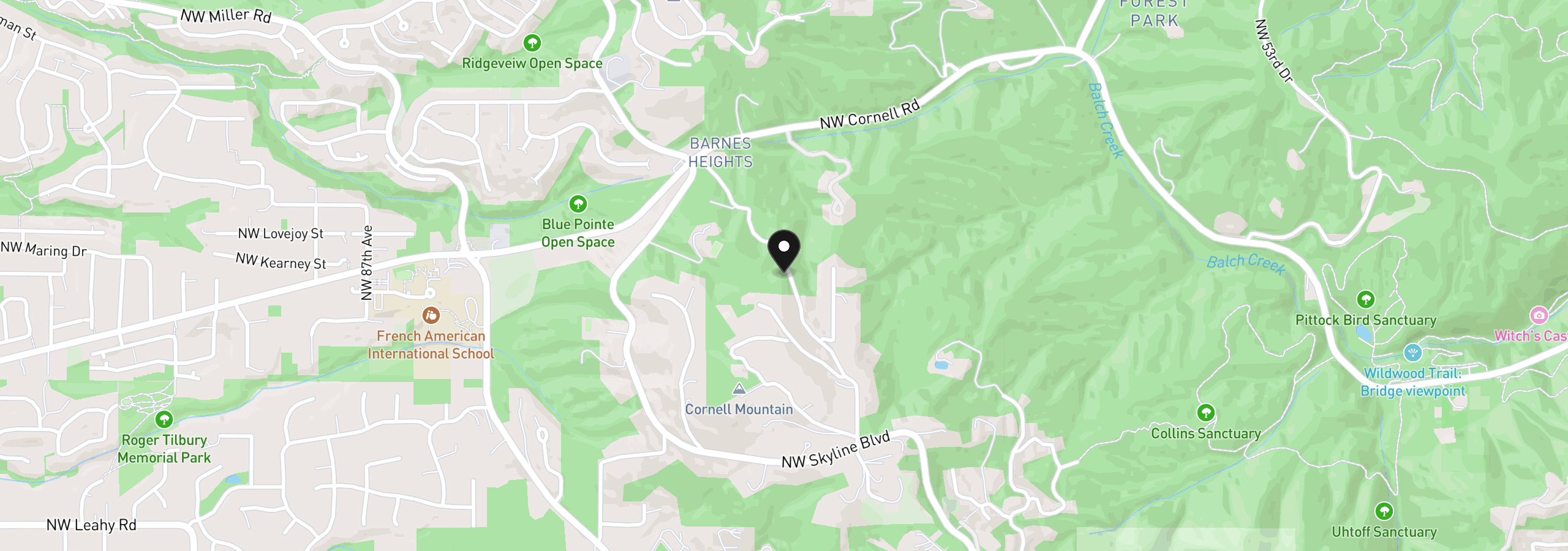 Map showing the location of 841 W NW Greenleaf Rd, Portland, OR 97229