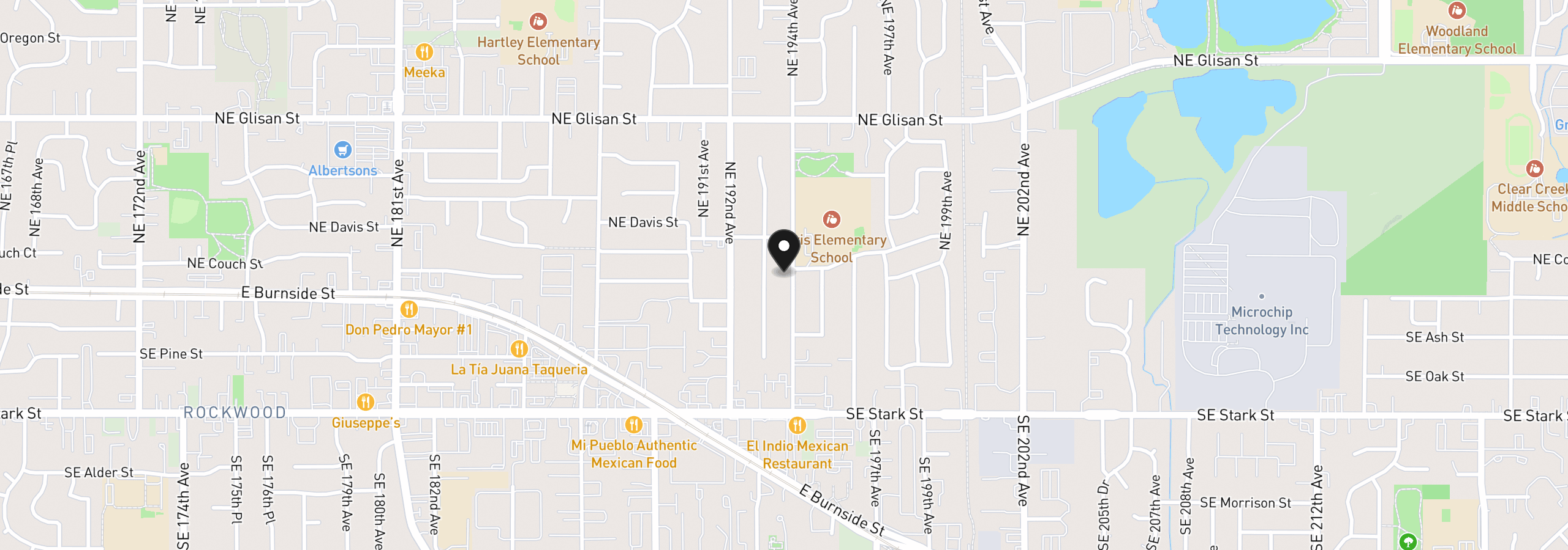 Map showing the location of 21 NE 194th Ave, Portland, OR 97230