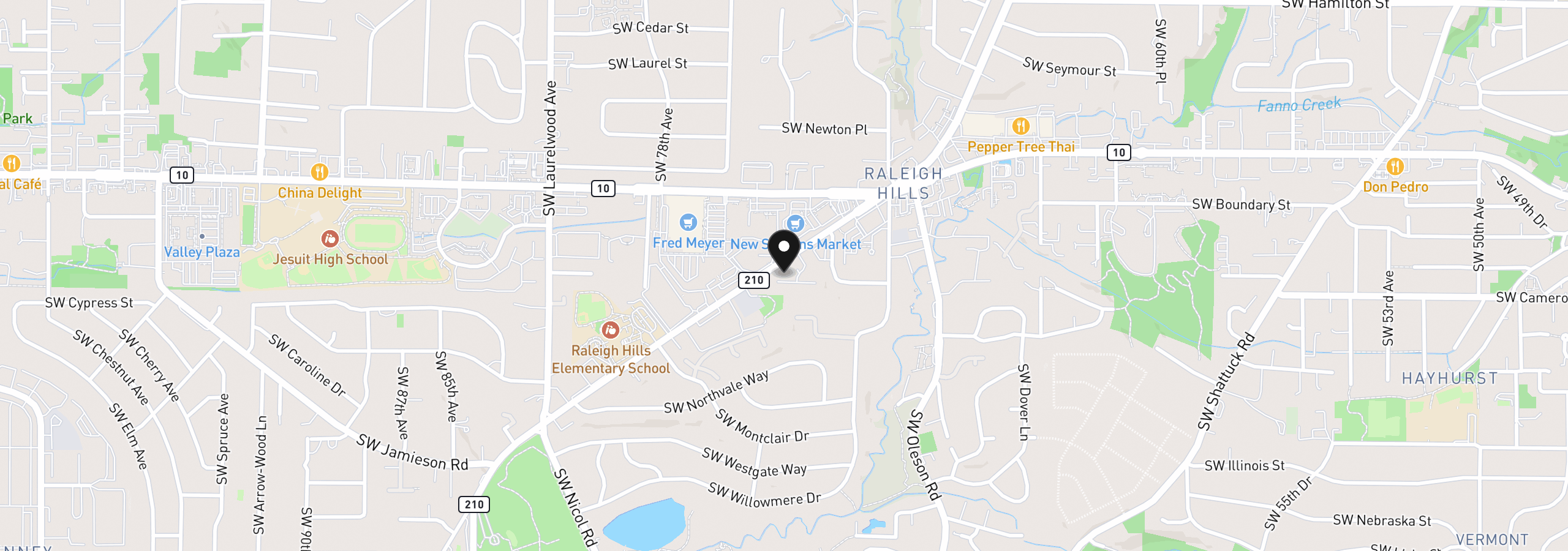 Map showing the location of 4880 SW Scholls Ferry Rd 32, Portland, OR 97225