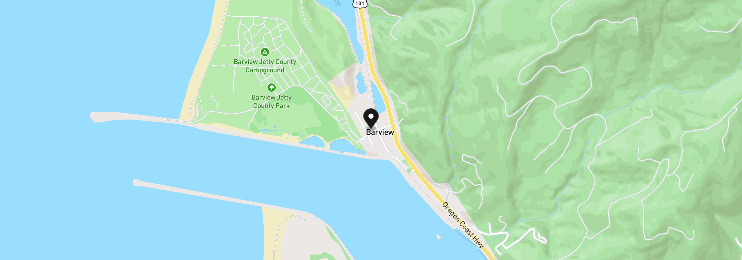 Map showing the location of 8310 Cedar St, Rockaway Beach, OR 97136