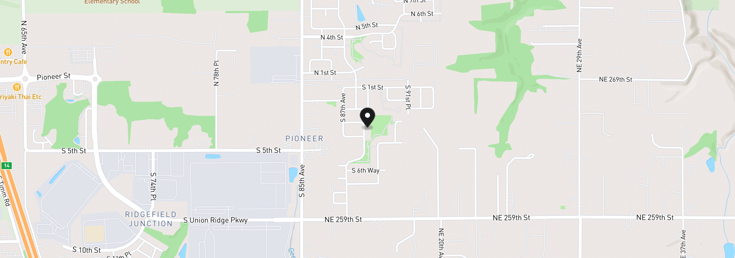 Map showing the location of 346 S 88th Ave, Ridgefield, Wa 98642