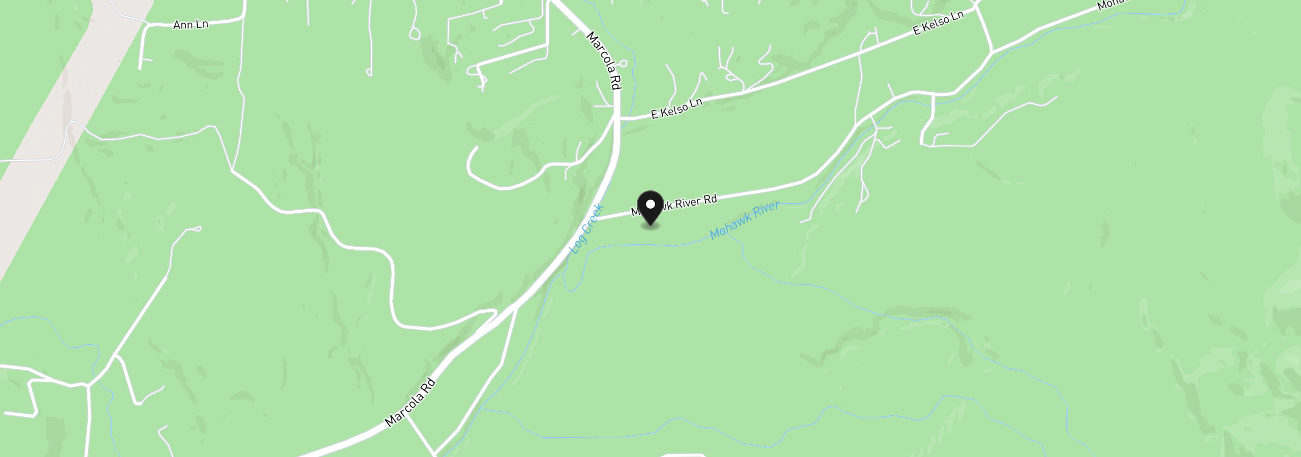 Map showing the location of 40014 Mohawk River Rd, Marcola, OR 97454