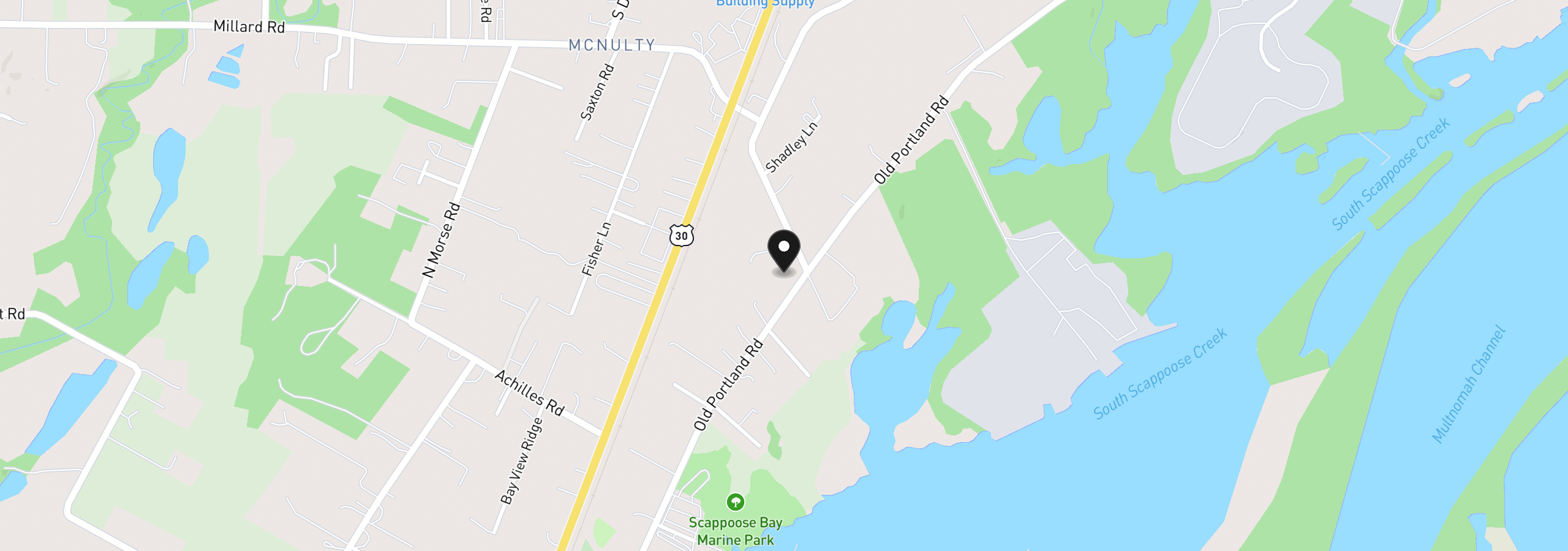 Map showing the location of Old Portland Rd, St. Helens, OR 97051