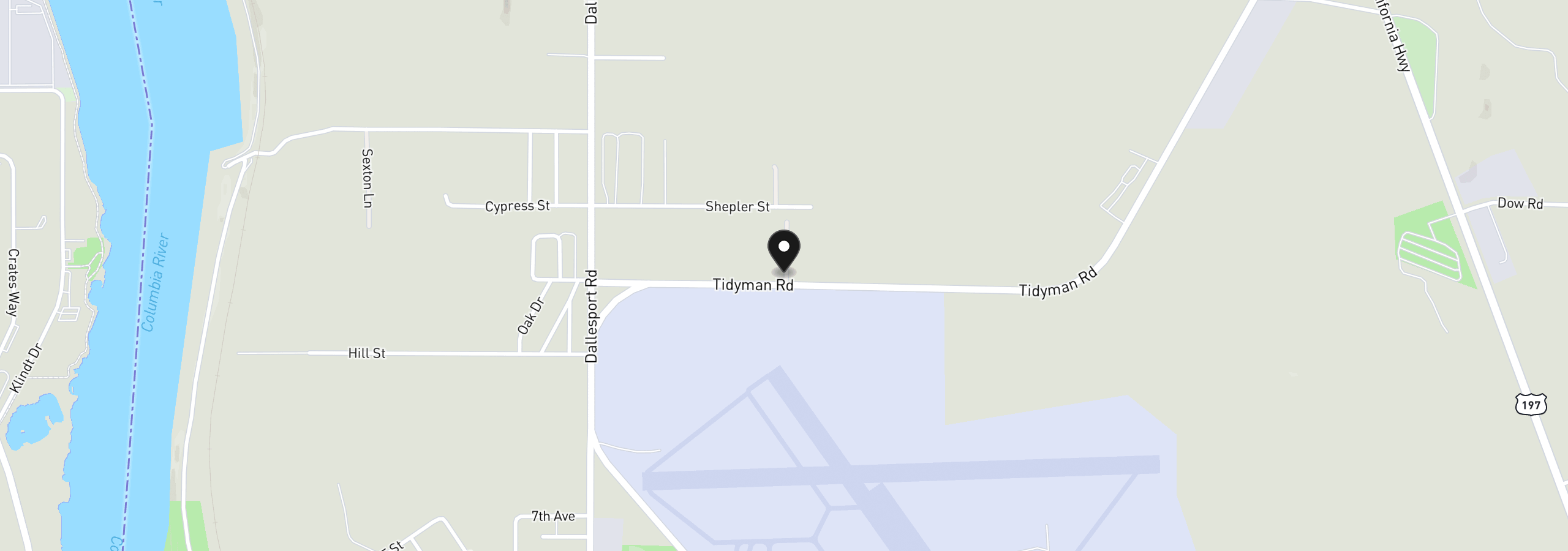 Map showing the location of 5 Dozer Dr, Dallesport, Wa 98617