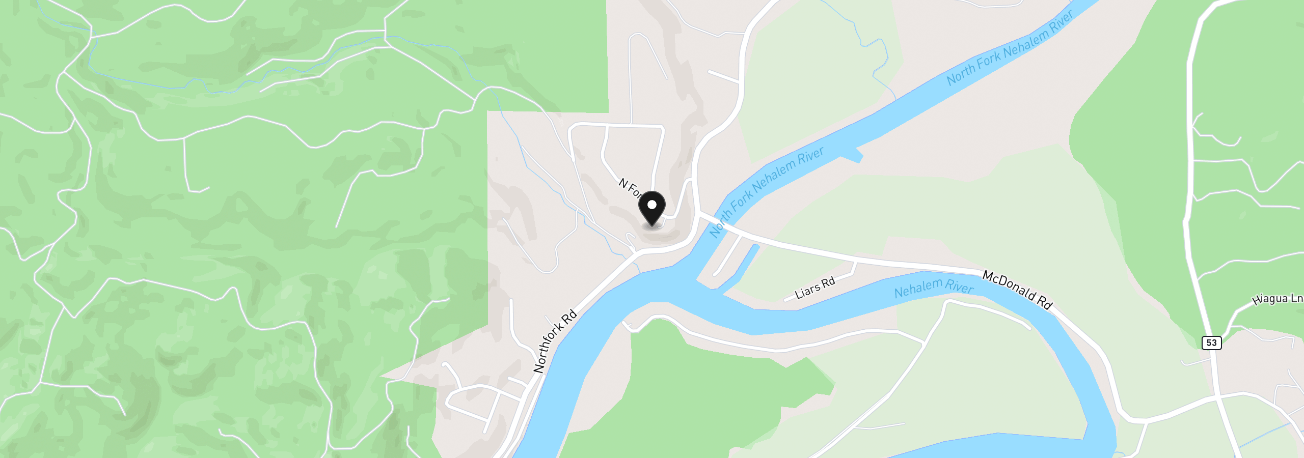 Map showing the location of 14115 Riverview Meadows Ln, Nehalem, OR 97131