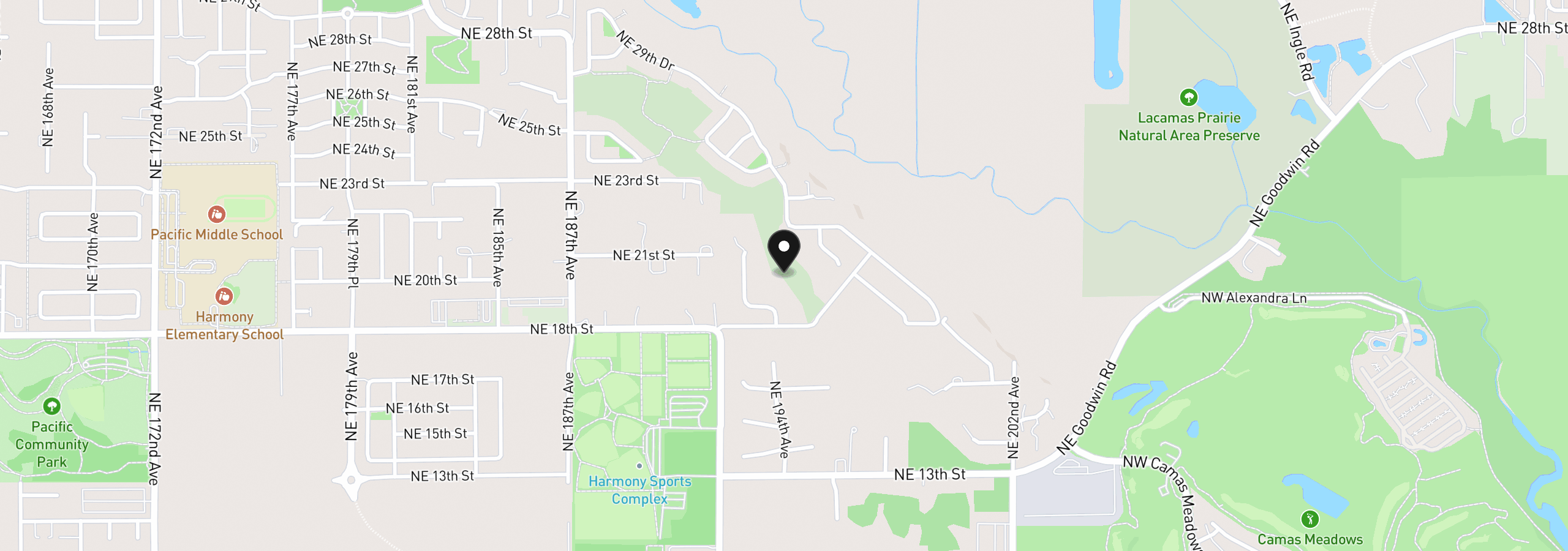 Map showing the location of 1914 NE 195th Ct, Vancouver, Wa 98684