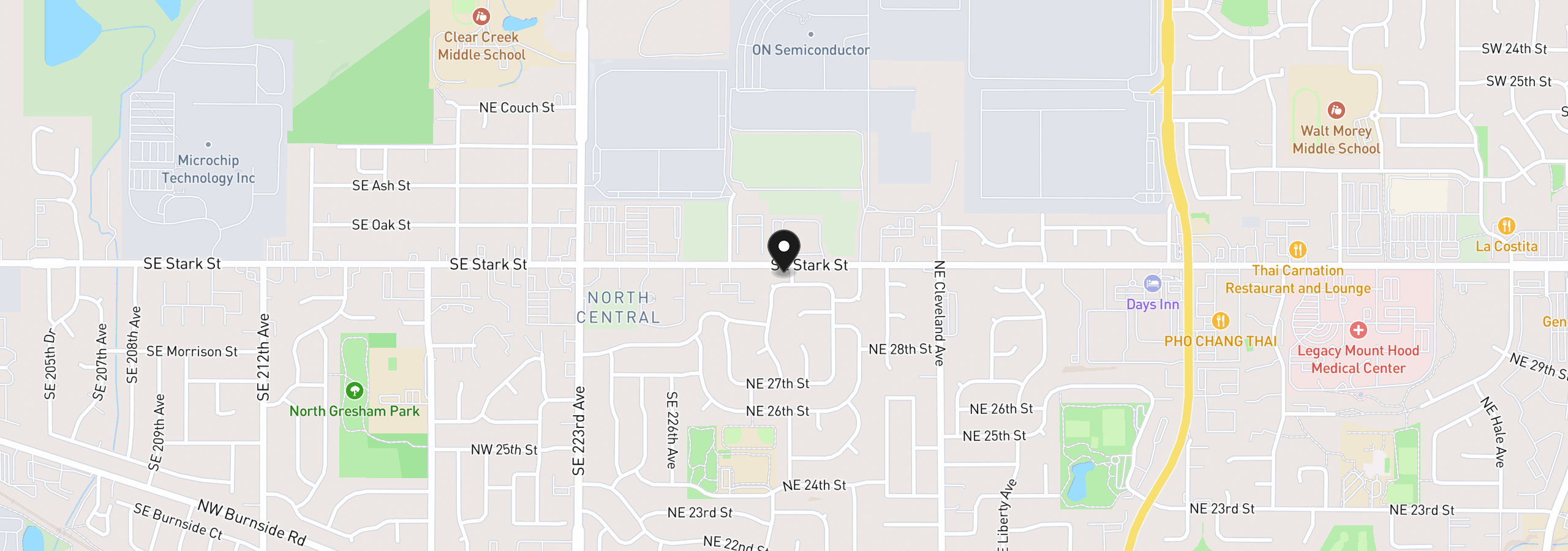 Map showing the location of 391 NE 30th Dr, Gresham, OR 97030