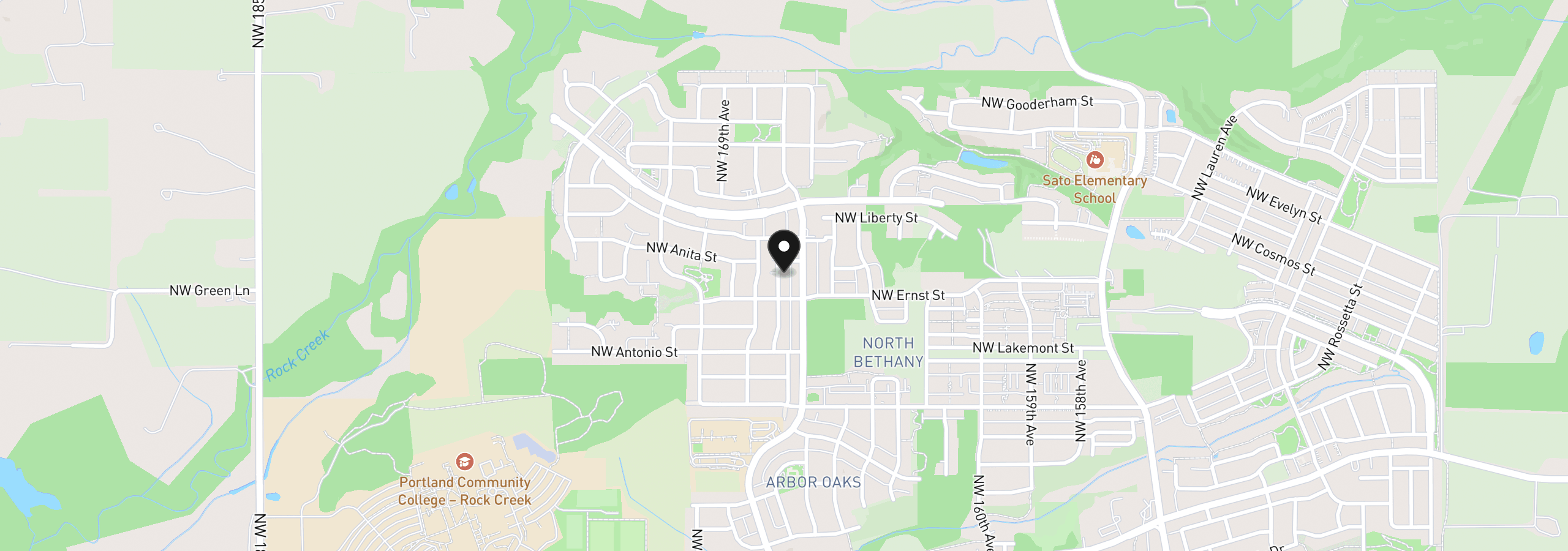 Map showing the location of 7314 NW 167th Ave, Portland, OR 97229
