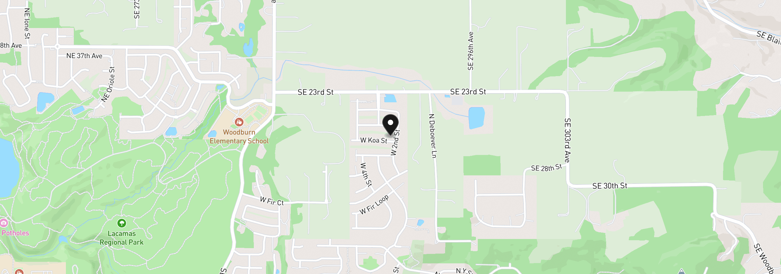 Map showing the location of 231 W Koa St, Washougal, Wa 98671