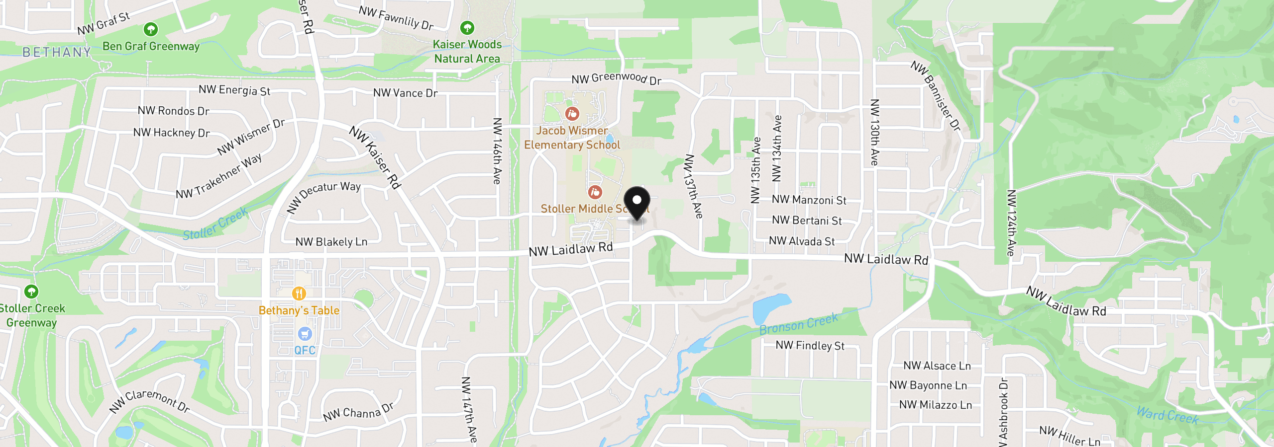Map showing the location of 5138 NW 140th Ave, Portland, OR 97229