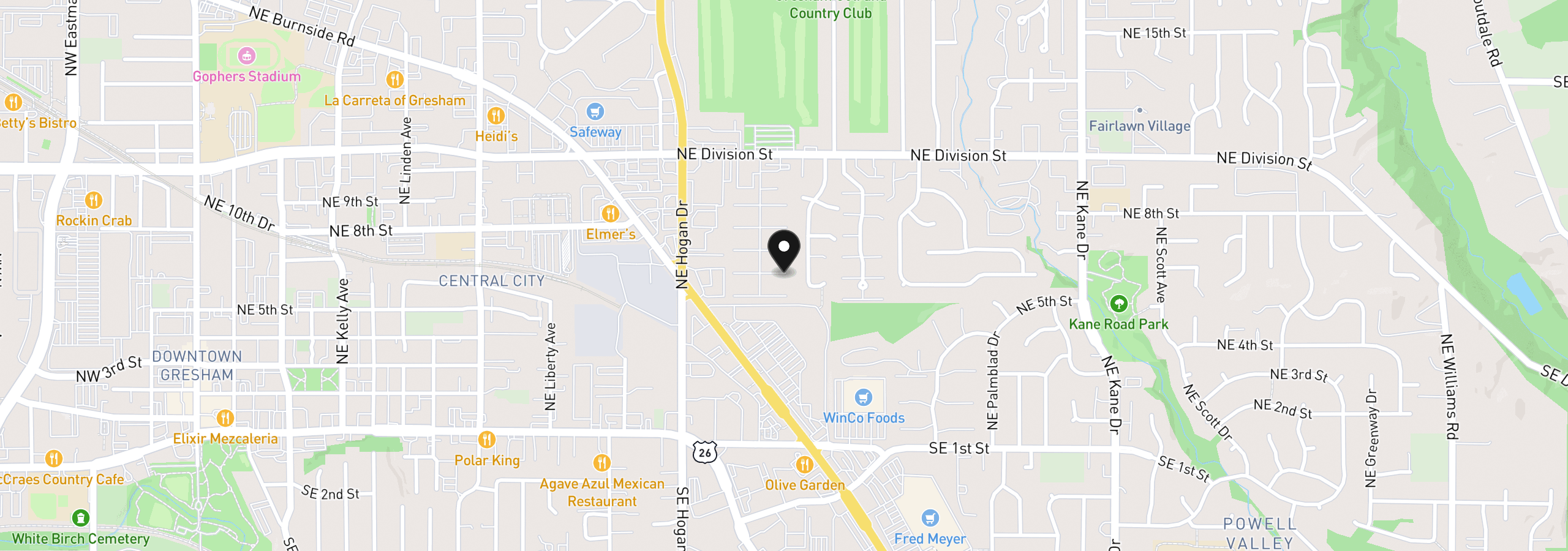 Map showing the location of 900 NE Francis Ave 79, Gresham, OR 97030