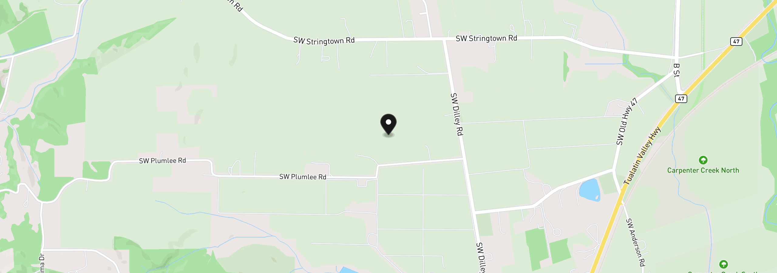 Map showing the location of 44641 SW Plumlee Rd, Forest Grove, OR 97116