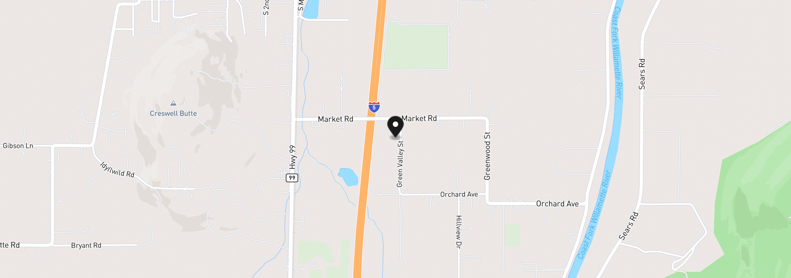 Map showing the location of 82600 Green Valley St, Creswell, OR 97426