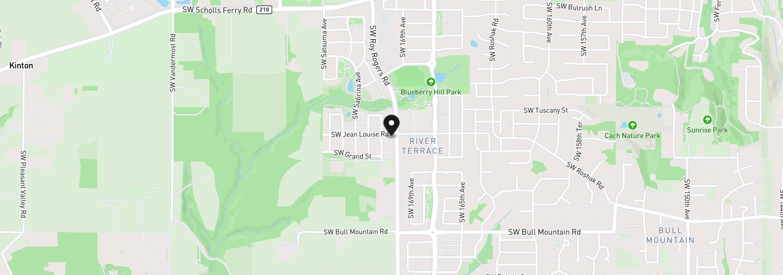 Map showing the location of 17018 SW Jean Louise Rd, Sherwood, OR 97140
