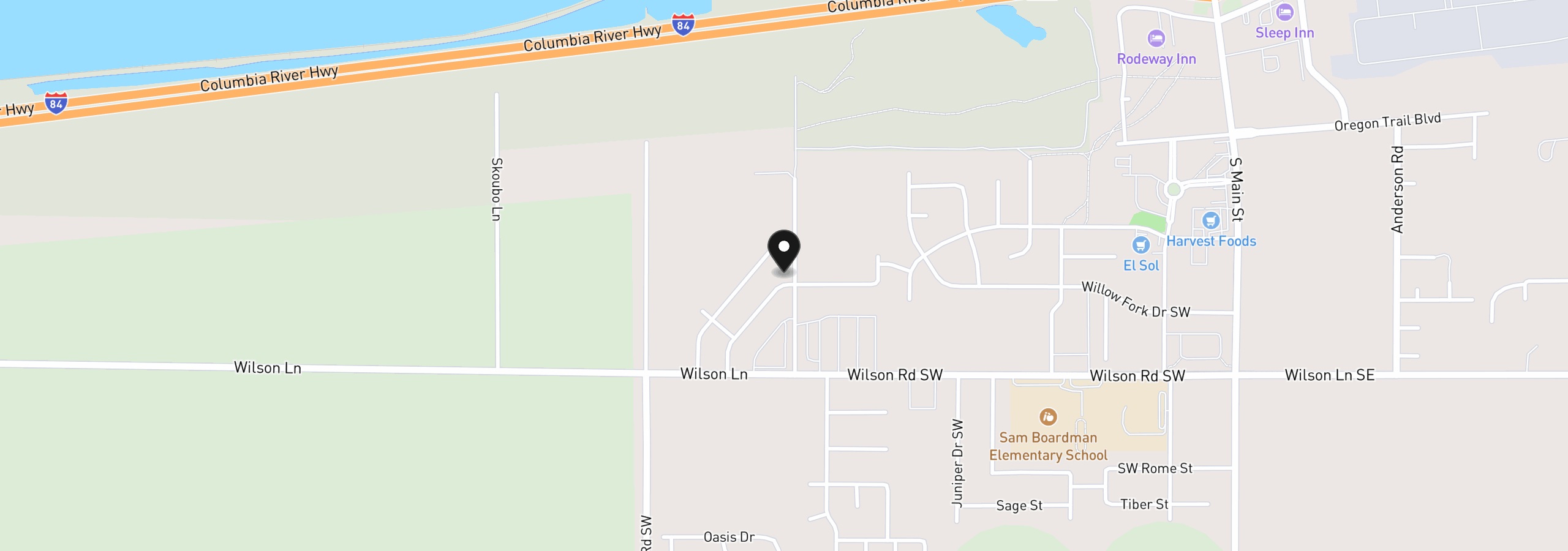 Map showing the location of 308 SW Faler Rd, Boardman, OR 97818