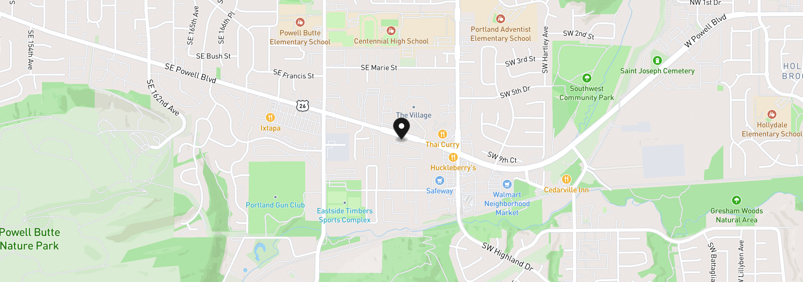 Map showing the location of 4606 W Powell Blvd 162, Gresham, OR 97030