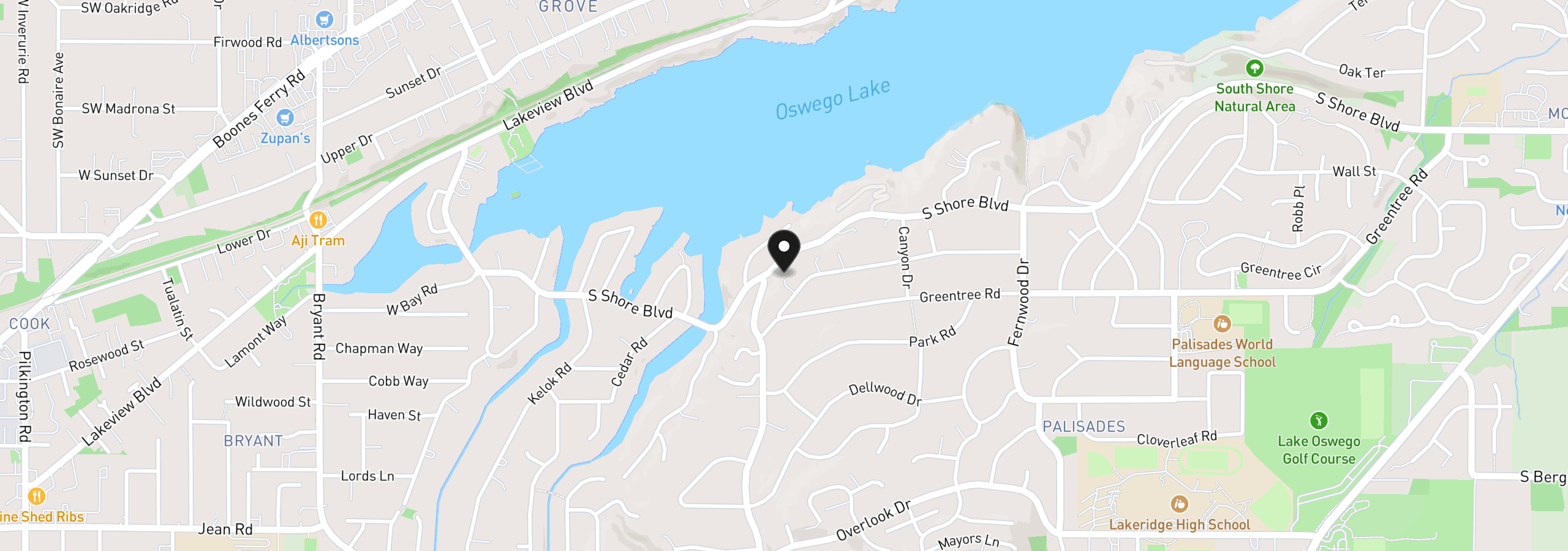 Map showing the location of 2823 Glen Haven Rd, Lake Oswego, OR 97034