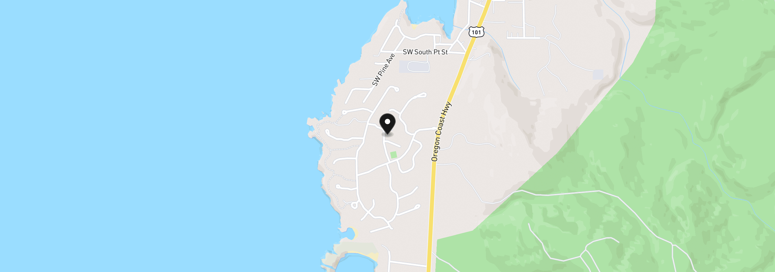 Map showing the location of 265 SW Shining Mist, Depoe Bay, OR 97341
