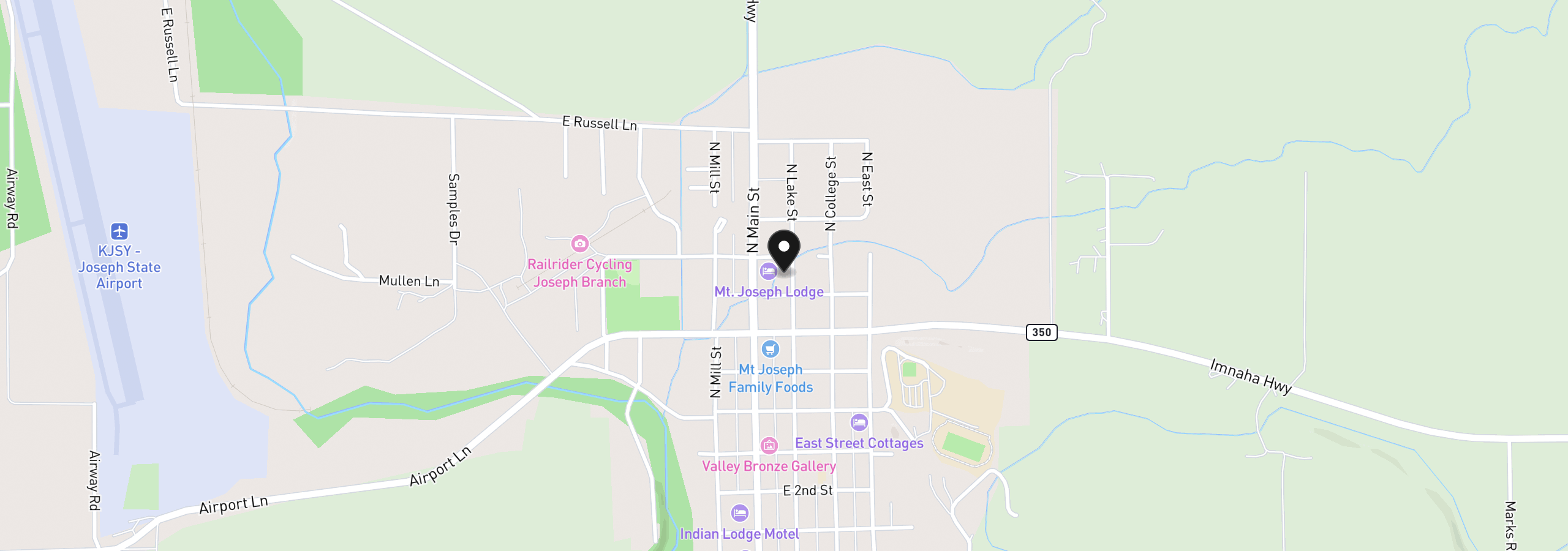 Map showing the location of 403 N Lake St, Joseph, OR 97846