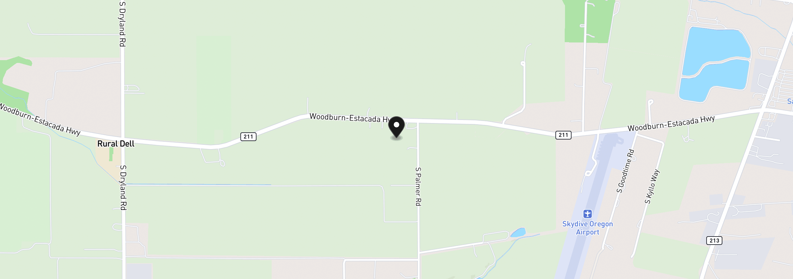 Map showing the location of 11462 S Highway 211, Molalla, OR 97038