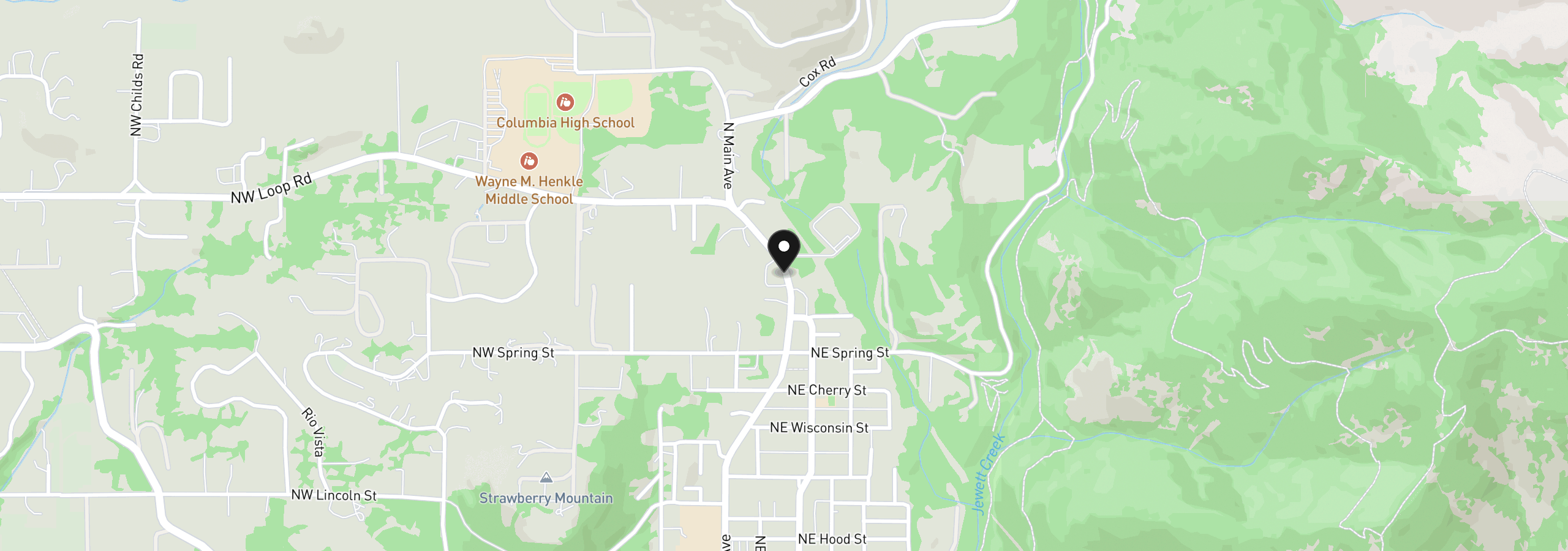 Map showing the location of 1150 N Main Ave, White Salmon, Wa 98672