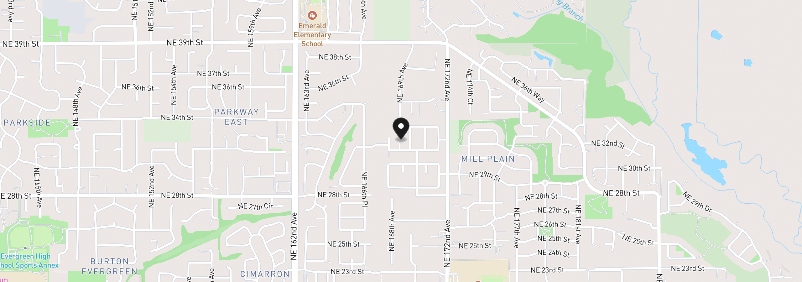 Map showing the location of 16814 NE 31st Way, Vancouver, Wa 98682