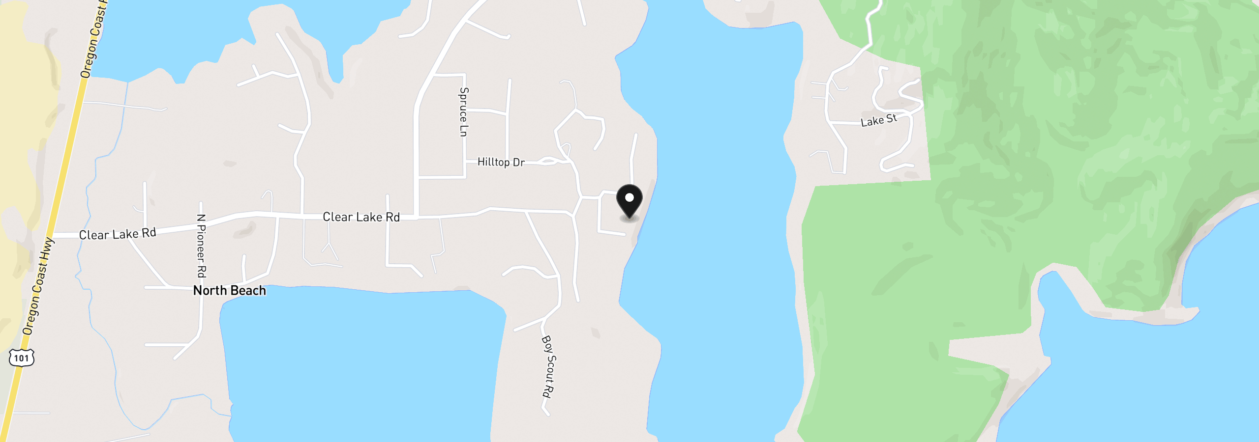 Map showing the location of 5360 Buckskin Bob, Florence, OR 97439