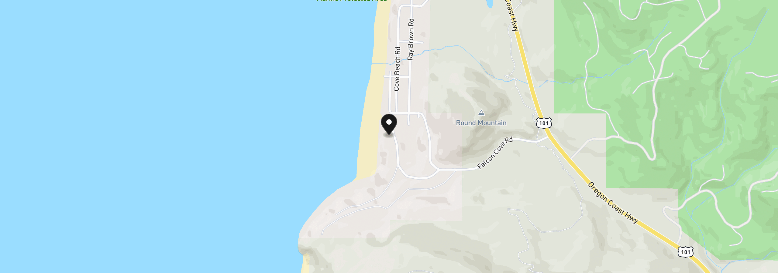 Map showing the location of 44850 Tide Ave, Arch Cape, OR 97102