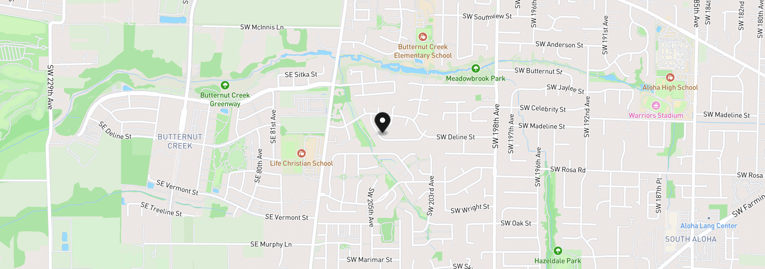 Map showing the location of 20545 SW Westside St, Beaverton, OR 97078