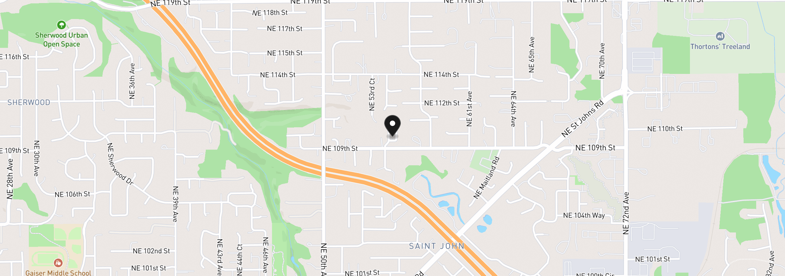 Map showing the location of 11000 NE 55th Ave, Vancouver, Wa 98686
