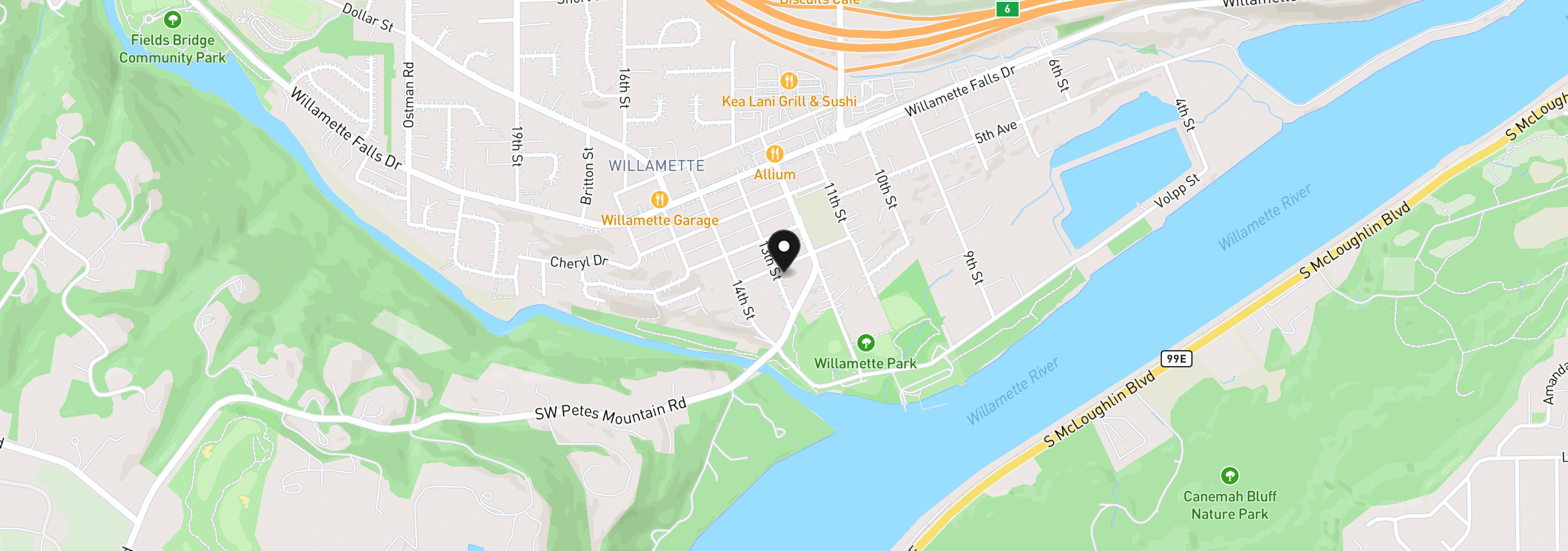 Map showing the location of 1819 4th Ave, West Linn, OR 97068