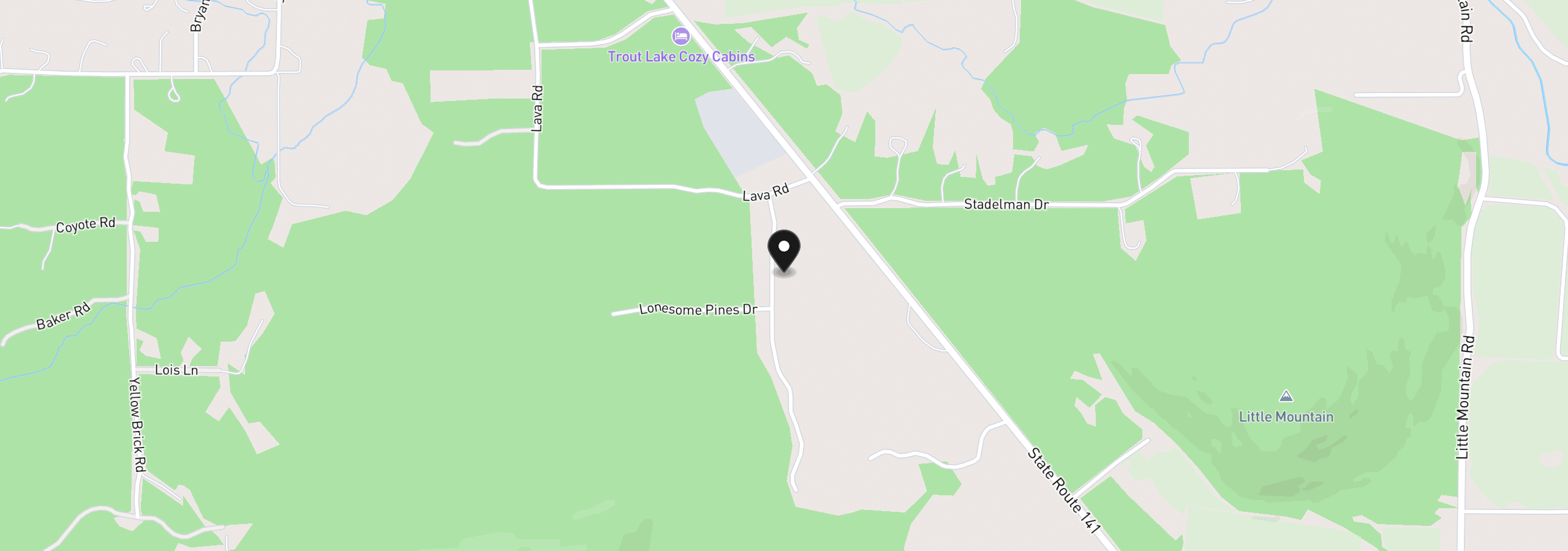 Map showing the location of Lonesome Pines Dr 4, Trout Lake, Wa 98650