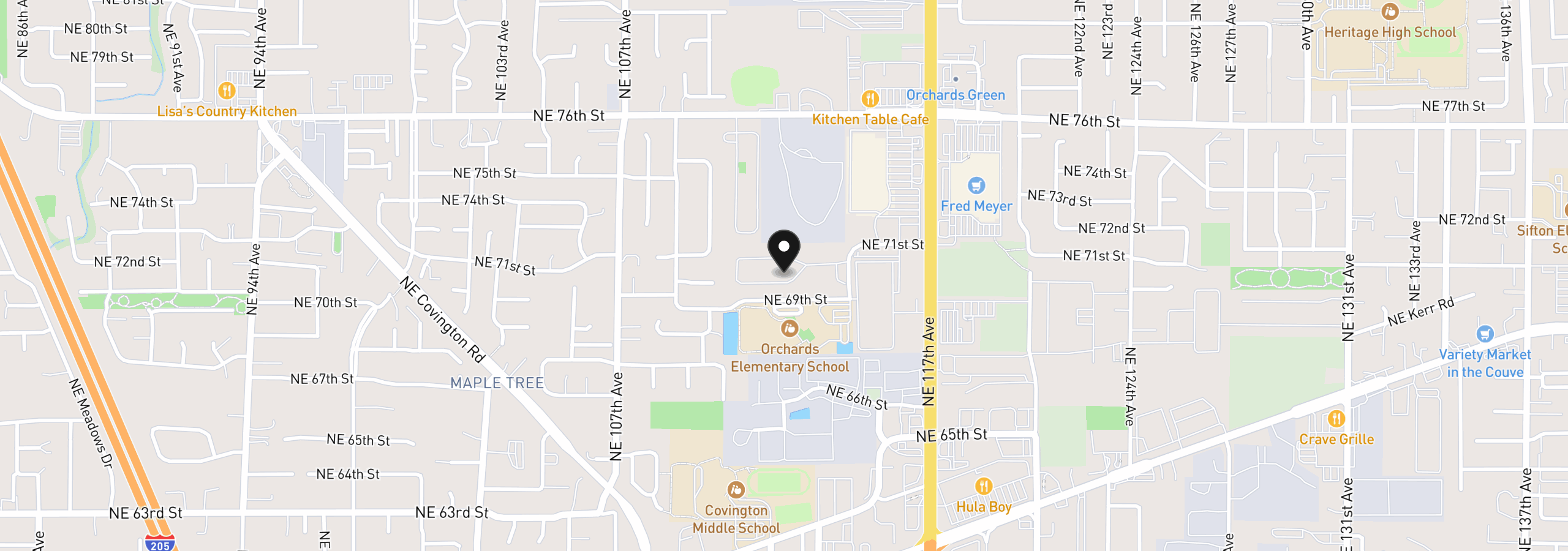 Map showing the location of 11515 NE 71st St Unit 26, Vancouver, Wa 98662