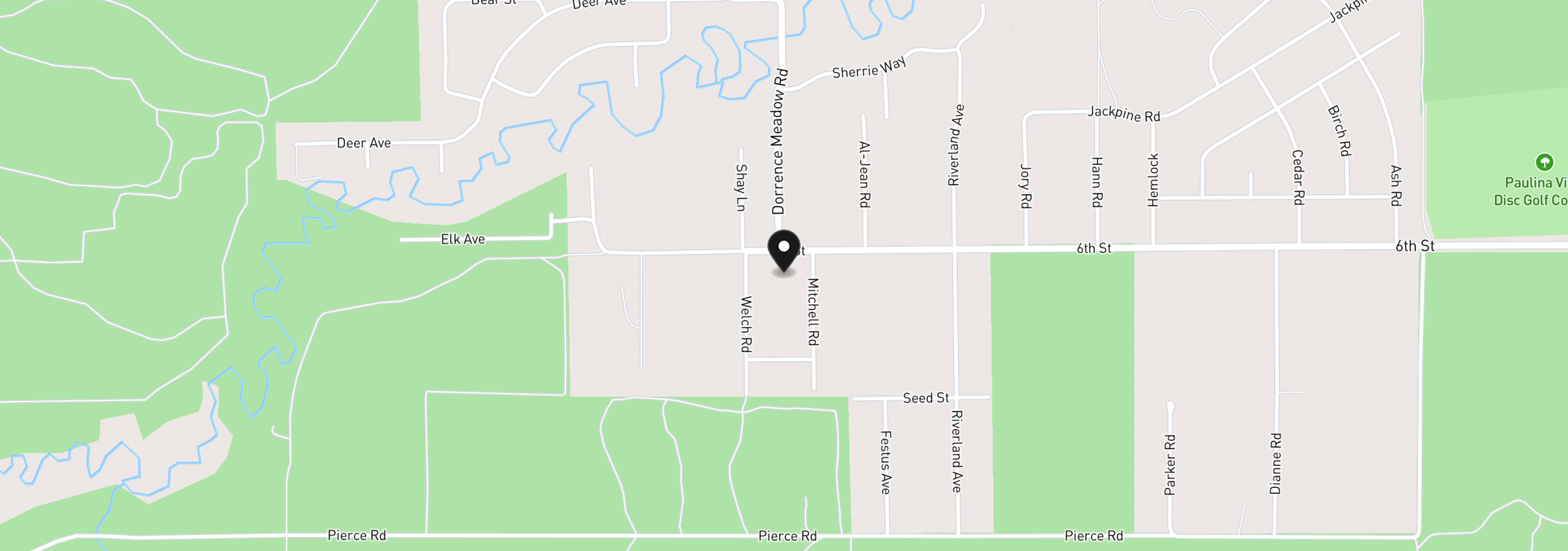 Map showing the location of 51377 Mitchell Rd, La Pine, OR 97739