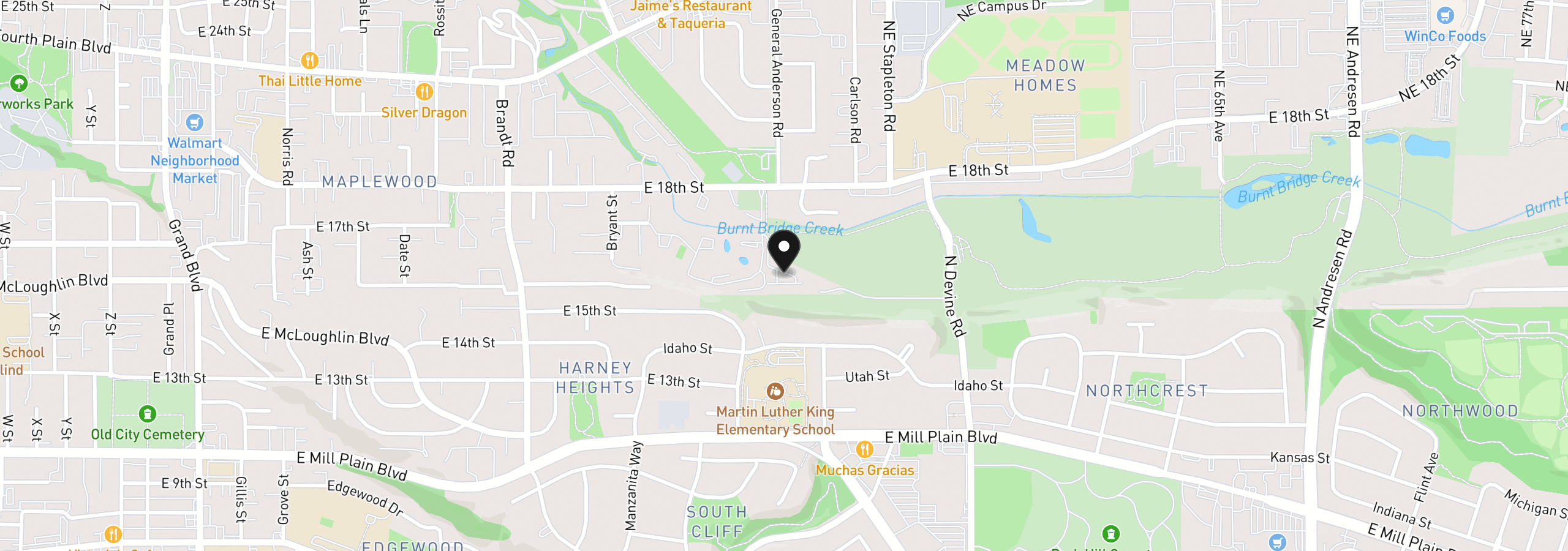 Map showing the location of 4613 E 18th St 9, Vancouver, Wa 98661
