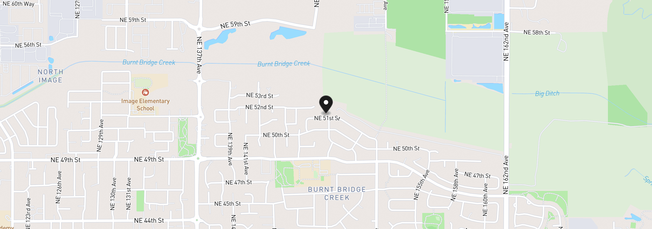 Map showing the location of 14620 NE 51st St, Vancouver, Wa 98682