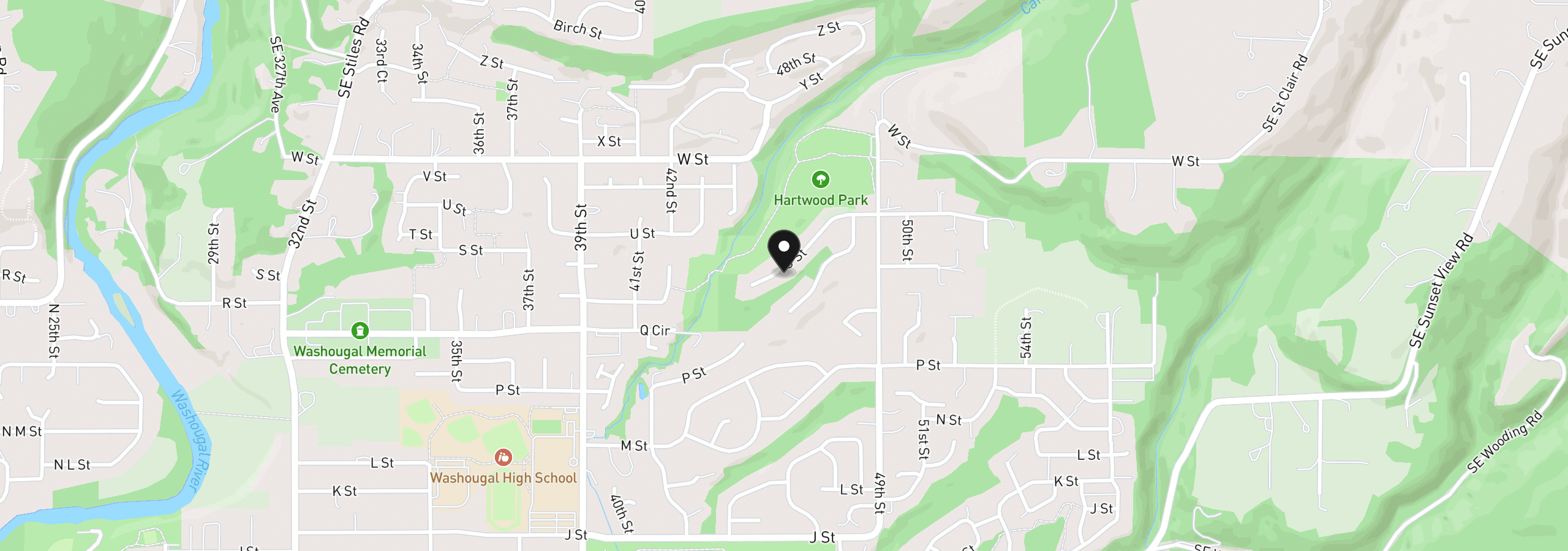 Map showing the location of 4678 U St, Washougal, Wa 98671