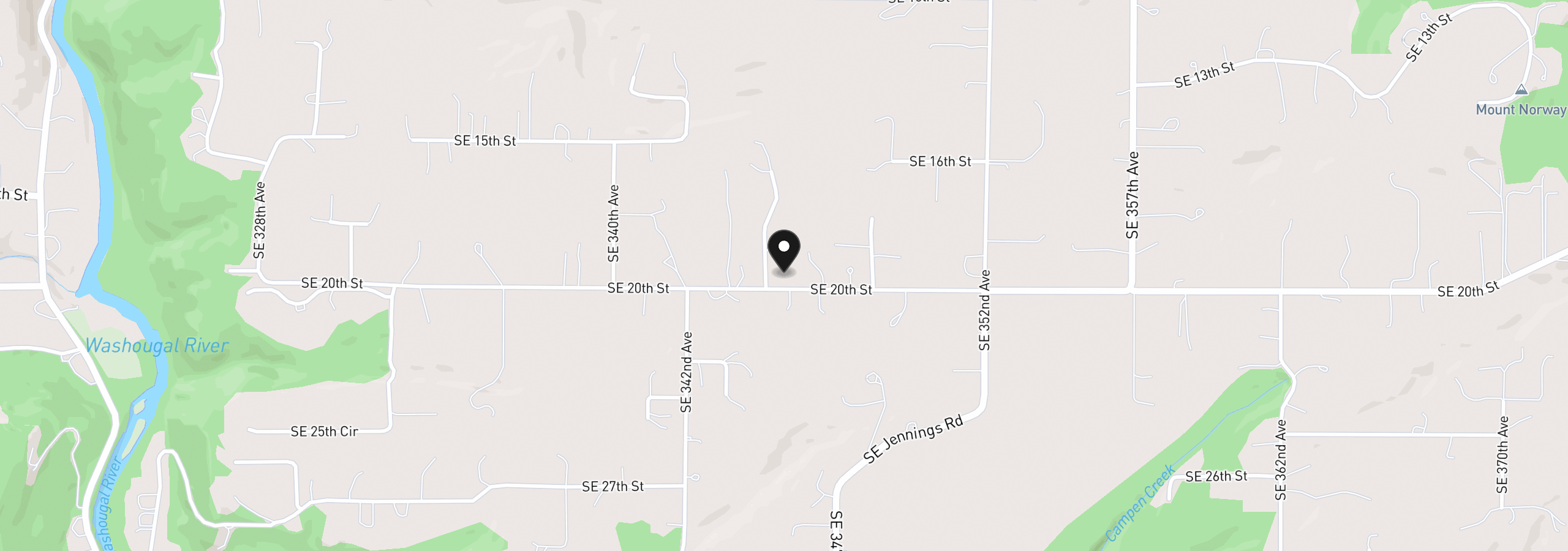 Map showing the location of 34412 SE 20th St, Washougal, Wa 98671