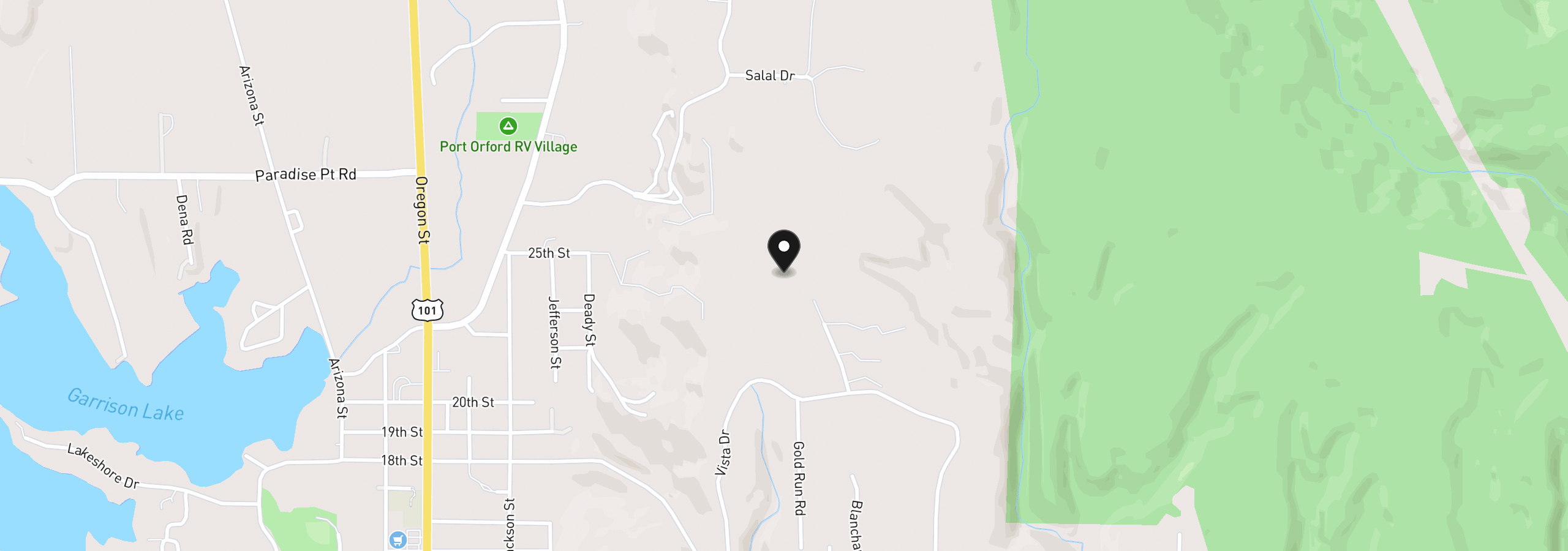 Map showing the location of Cedar Hollow Rd 2107, Port Orford, OR 97465
